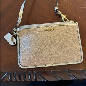 Coach Metallic Gold Wristlet Clutch